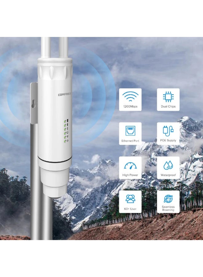 Comfast CF-EW74 Outdoor 96dBm Wireless Wifi Extender Dual-Dand 1200Mbps 2.4G+5Ghz Long Range Wifi Repeater Wifi Router AP - Image 2
